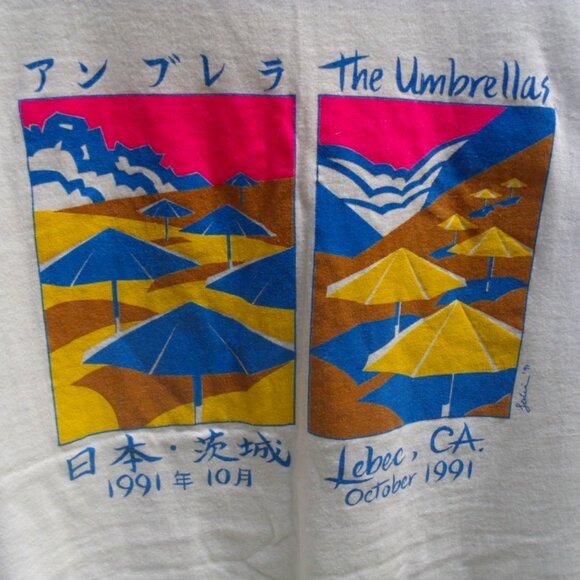 Rare Vintage Tee Shirt 'The Umbrellas' Christo and Jeanne-Claude USA Japan 1991 - Picture 1 of 3